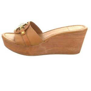 TORY BURCH LEATHER PLATFORM WEDGE